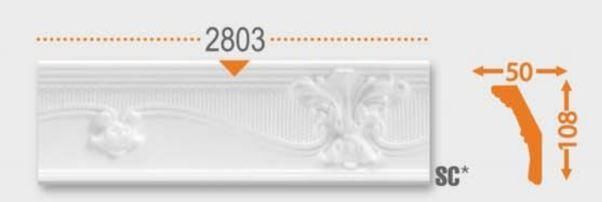 Карниз з пінополістиролу з малюнком Добра Справа 2803 (108x50)мм 2803 фото