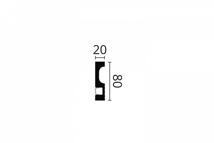 Плинтус под подсветку черный NMC Wallstyl IL11 BLACK (80х20)мм IL11 BLACK  фото