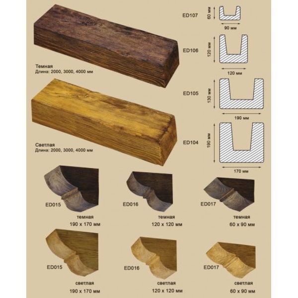Балка поліуретанова DECOWOOD модерн ED 104 (4м) classic біла 17х19 ED 104 (4м) фото