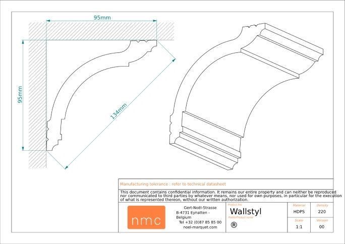 Карниз NMC Wallstyl WT17 (95x95)мм WT17 фото