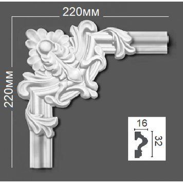 Угловой полиуретановый элемент Grand Decor HCR 502-2 HCR 502-2 фото
