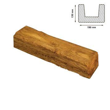 Балка Decowood рустик EQ005 19х13см (3 м) світла EQ005 фото